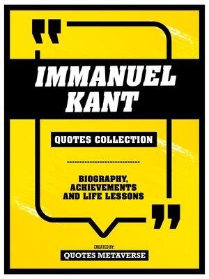 cover image of Immanuel Kant--Quotes Collection